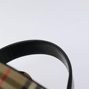 Burberrys Nova Check Vanity Pouch Canvas Beige Gold Auth 128047V-8