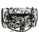 CHANEL Chain COCO Mark Choco Bar Shoulder Bag Satin Black White CC Auth 128055V-1