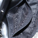 CHANEL Chain COCO Mark Choco Bar Shoulder Bag Satin Black White CC Auth 128055V-23