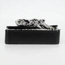 CHANEL Chain COCO Mark Choco Bar Shoulder Bag Satin Black White CC Auth 128055V-9