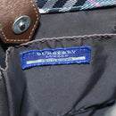 BURBERRY Nova Check Blue Label Hand Bag Nylon Blue Silver Auth 128058-10