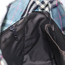BURBERRY Nova Check Blue Label Hand Bag Nylon Blue Silver Auth 128058-19