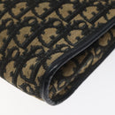 Christian Dior Trotter Canvas Shoulder Bag Navy Gold Auth 128065-12