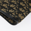 Christian Dior Trotter Canvas Shoulder Bag Navy Gold Auth 128065-13