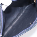 Christian Dior Trotter Canvas Shoulder Bag Navy Gold Auth 128065-17