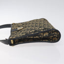 Christian Dior Trotter Canvas Shoulder Bag Navy Gold Auth 128065-5