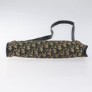 Christian Dior Trotter Canvas Shoulder Bag Navy Gold Auth 128065-9