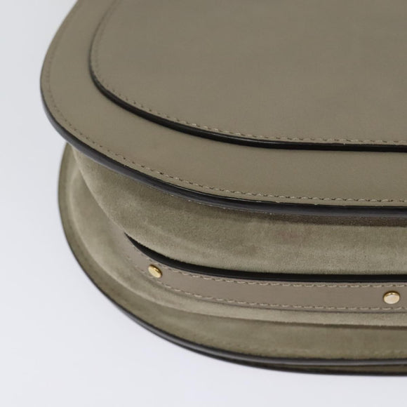 Chloe Nile Hand Bag Leather 2way Beige Gold Auth 128074