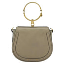 Chloe Nile Hand Bag Leather 2way Beige Gold Auth 128074-13