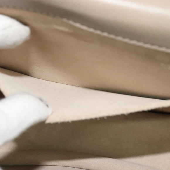 Chloe Nile Hand Bag Leather 2way Beige Gold Auth 128074