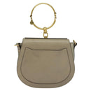 Chloe Nile Hand Bag Leather 2way Beige Gold Auth 128074-2