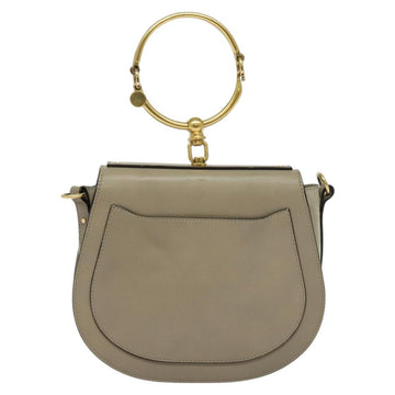 Chloe Nile Hand Bag Leather 2way Beige Gold Auth 128074 - 0