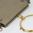 Chloe Nile Hand Bag Leather 2way Beige Gold Auth 128074-6