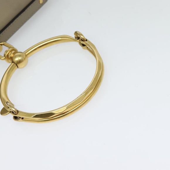 Chloe Nile Hand Bag Leather 2way Beige Gold Auth 128074