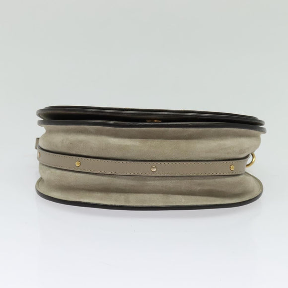 Chloe Nile Hand Bag Leather 2way Beige Gold Auth 128074