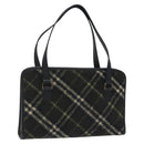 BURBERRY Nova Check Hand Bag Wool Khaki Auth 128075-1