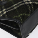 BURBERRY Nova Check Hand Bag Wool Khaki Auth 128075-14