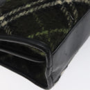 BURBERRY Nova Check Hand Bag Wool Khaki Auth 128075-16