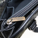 BURBERRY Nova Check Hand Bag Wool Khaki Auth 128075-11