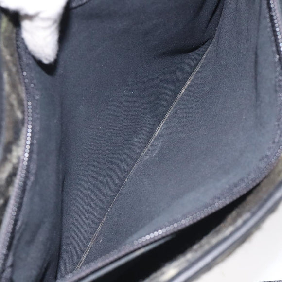 BURBERRY Nova Check Hand Bag Wool Khaki Auth 128075