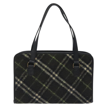 BURBERRY Nova Check Hand Bag Wool Khaki Auth 128075 - 0