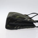 BURBERRY Nova Check Hand Bag Wool Khaki Auth 128075-3