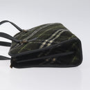 BURBERRY Nova Check Hand Bag Wool Khaki Auth 128075-4