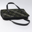 BURBERRY Nova Check Hand Bag Wool Khaki Auth 128075-6