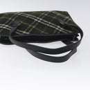 BURBERRY Nova Check Hand Bag Wool Khaki Auth 128075-7