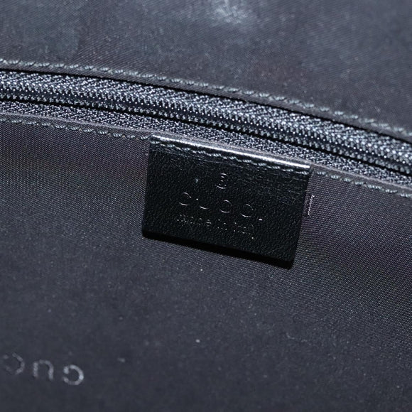 GUCCI Bamboo Hand Bag Canvas 2way Black Silver 001 1638 Auth 128076