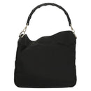 GUCCI Bamboo Hand Bag Canvas 2way Black Silver 001 1638 Auth 128076-13