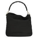 GUCCI Bamboo Hand Bag Canvas 2way Black Silver 001 1638 Auth 128076-2