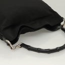 GUCCI Bamboo Hand Bag Canvas 2way Black Silver 001 1638 Auth 128076-6