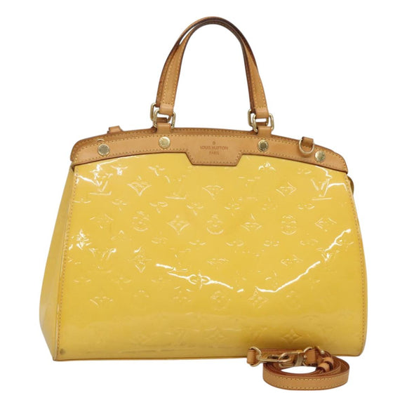 LOUIS VUITTON Monogram Vernis Blair MM Hand Bag 2way Citrin M90108 Auth 128087
