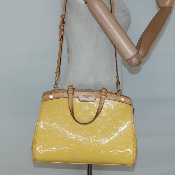 LOUIS VUITTON Monogram Vernis Blair MM Hand Bag 2way Citrin M90108 Auth 128087