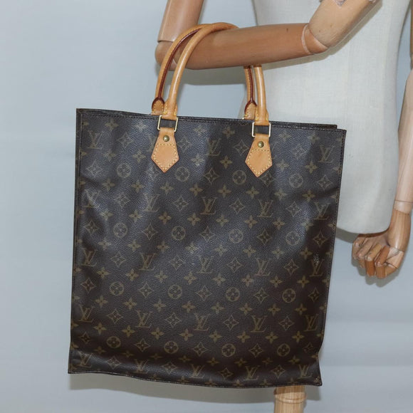 LOUIS VUITTON Monogram Sac Plat Hand Bag M51140 LV Auth 128090