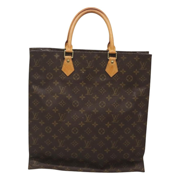 LOUIS VUITTON Monogram Sac Plat Hand Bag M51140 LV Auth 128090