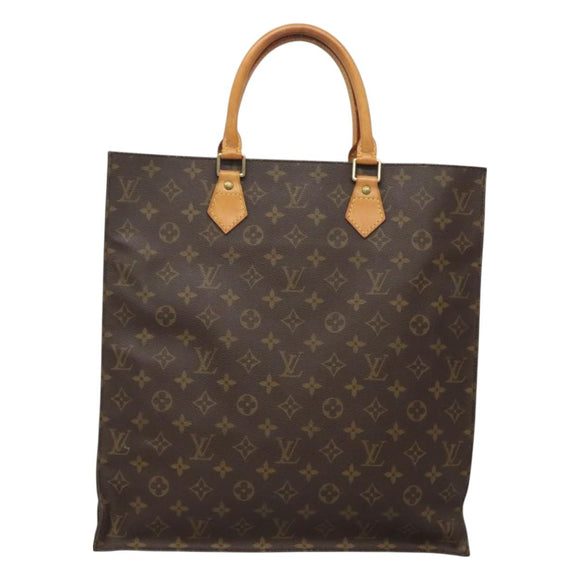 LOUIS VUITTON Monogram Sac Plat Hand Bag M51140 LV Auth 128090
