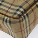 BURBERRY Nova Check Shoulder Bag PVC Leather Beige Gold Auth 128100-13