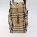 BURBERRY Nova Check Shoulder Bag PVC Leather Beige Gold Auth 128100-4