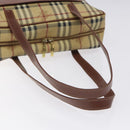 BURBERRY Nova Check Shoulder Bag PVC Leather Beige Gold Auth 128100-7