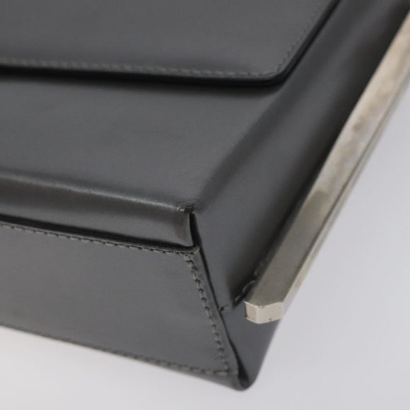 Salvatore Ferragamo Shoulder Bag Patent leather Silver tone Auth 128102