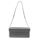 Salvatore Ferragamo Shoulder Bag Patent leather Silver tone Auth 128102-2
