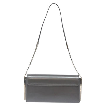 Salvatore Ferragamo Shoulder Bag Patent leather Silver tone Auth 128102 - 0