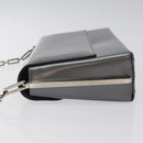 Salvatore Ferragamo Shoulder Bag Patent leather Silver tone Auth 128102-4