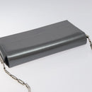 Salvatore Ferragamo Shoulder Bag Patent leather Silver tone Auth 128102-6