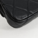 CHANEL Chain Pouch Shoulder Bag Lamb Skin Black Gold CC Auth 128104SM-18