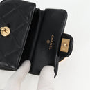 CHANEL Chain Pouch Shoulder Bag Lamb Skin Black Gold CC Auth 128104SM-8