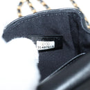 CHANEL Chain Pouch Shoulder Bag Lamb Skin Black Gold CC Auth 128104SM-10