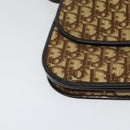 Christian Dior Trotter Canvas Shoulder Bag Brown Gold Auth 128106-8